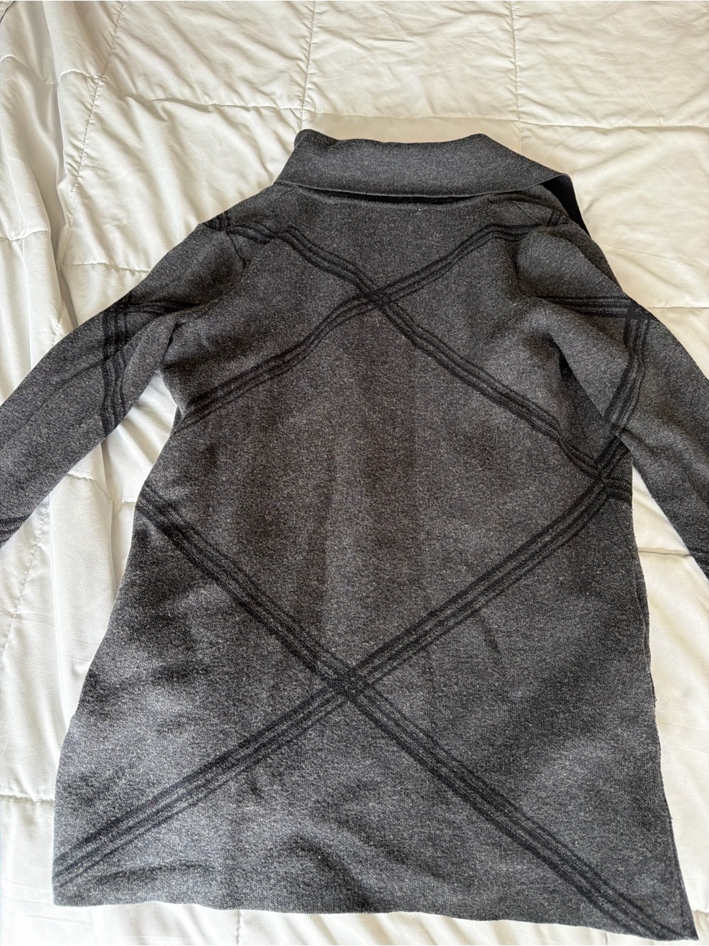 Royal Robbins Favorite Cardigan | Merino Wool Blend | Gray Plaid | Women’s Small - Picture 3 of 10